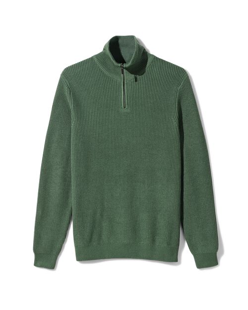 pull-over câblé pour hommes vert