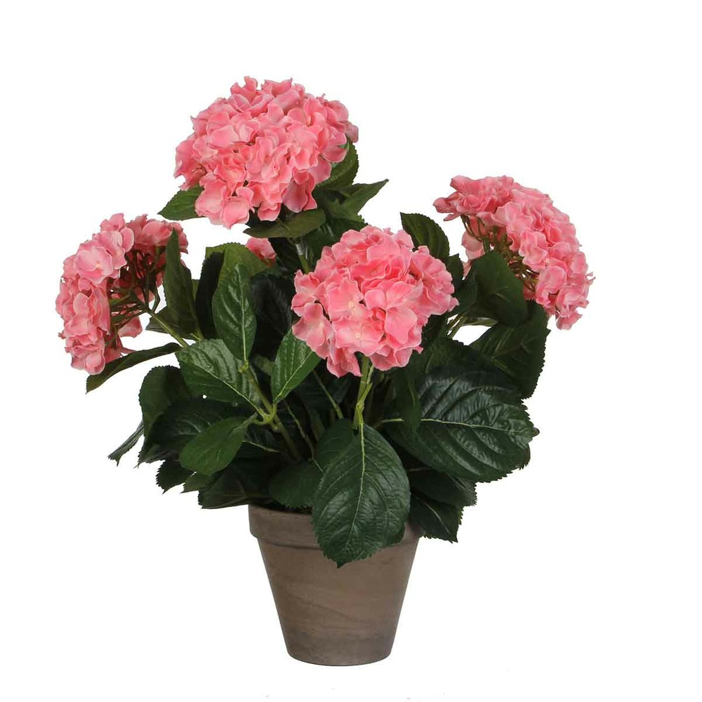 Mica decorations fleur artificielle hortensia - 45x45x45 cm - pe - rose