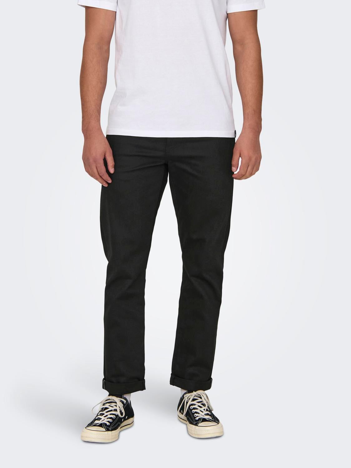 ONSWEFT Mittlere Taille Normal geschnitten Jeans Black Denim