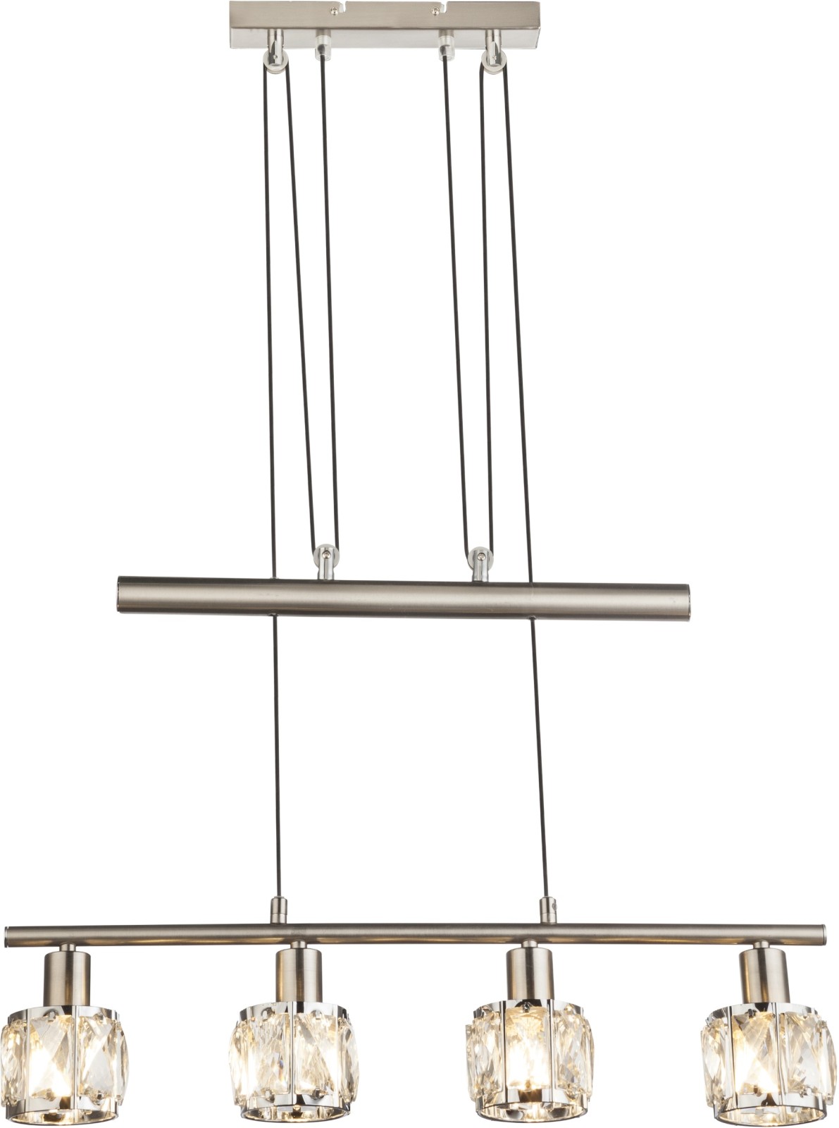 Pendelleuchte - Nickel matt - Metall - höhenverstellbar