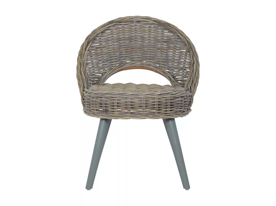Chaise de canapé rotin kubu gris