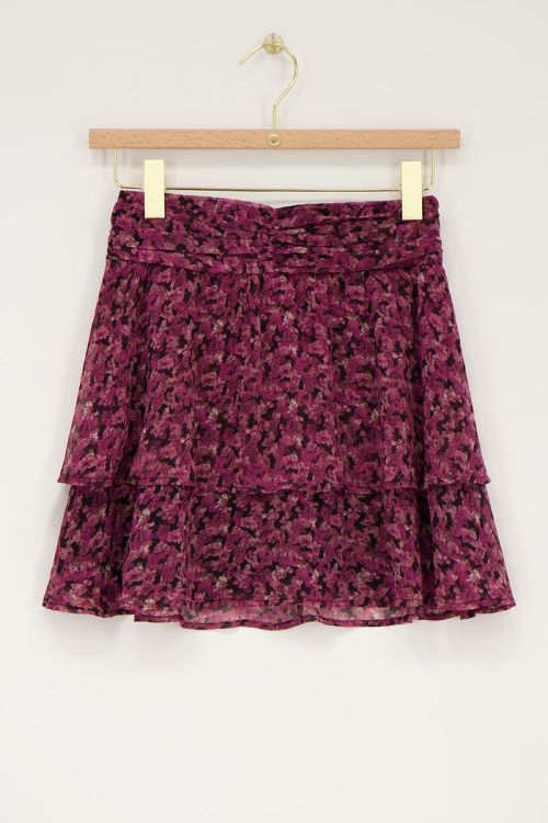 Zwart rokje met roze bloemenprint
