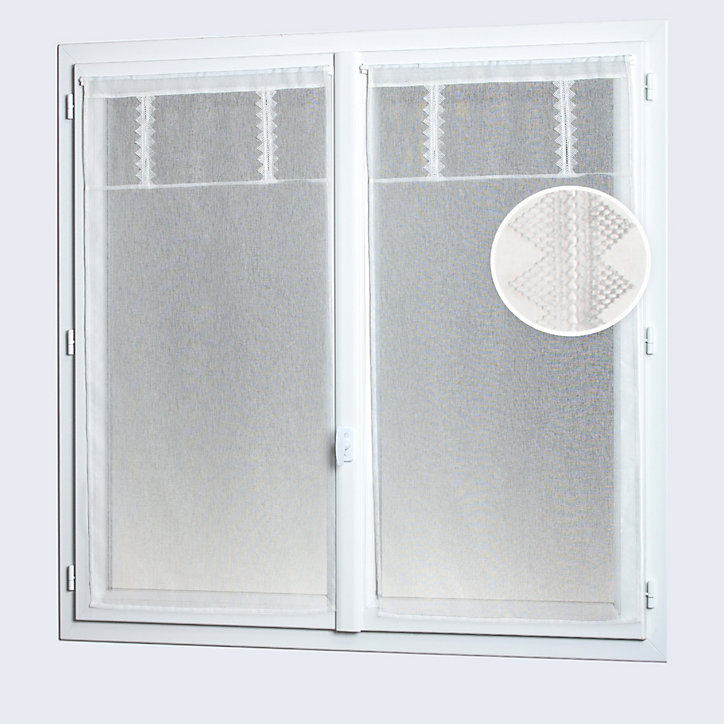 Paire de vitrage Divine L.60 x H.140 cm
