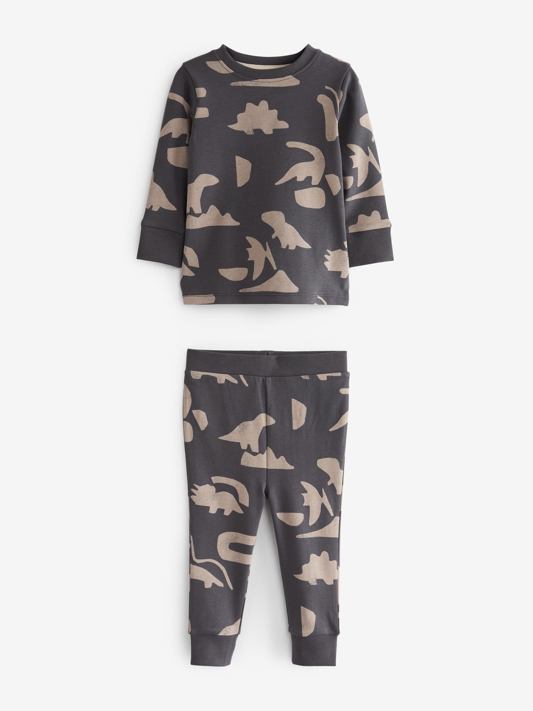 Naturel/zwart dinosaurus - Verpakking van 3 knusse pyjama's (9 mnd-10 jr)