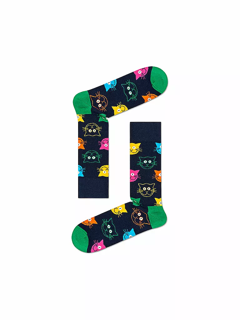 HAPPY SOCKS Herren Geschenkbox Socken CATS 3-er Pkg. multi bunt