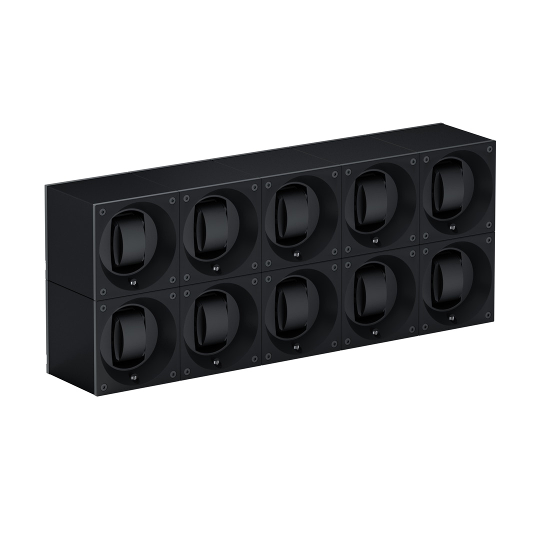 SwissKubik Masterbox Aluminium Schwarz - 10 Uhren