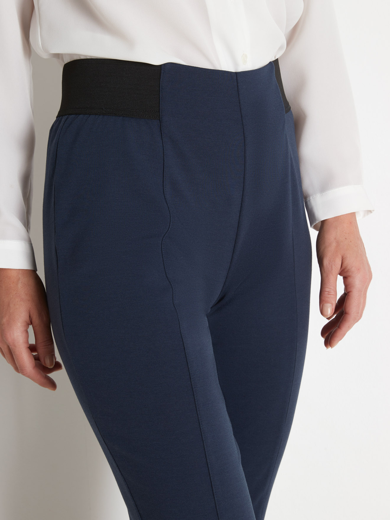 Pantalon élastiqué en maille milano