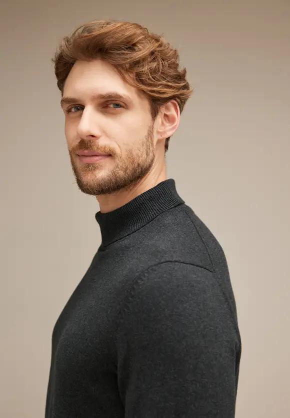 Pullover mit Rollkragen - anthra grey melange