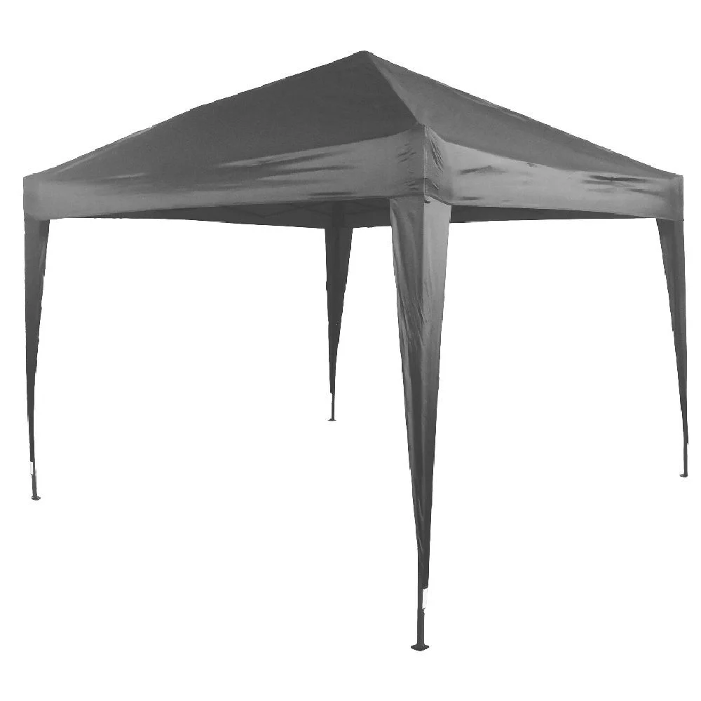 Tonnelle carrée Easy ouverture téléscopique grise 8,4 m²