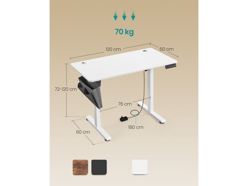 Songmics Stehtisch 120 x 60 cm, höhenverstellbar Bürotisch