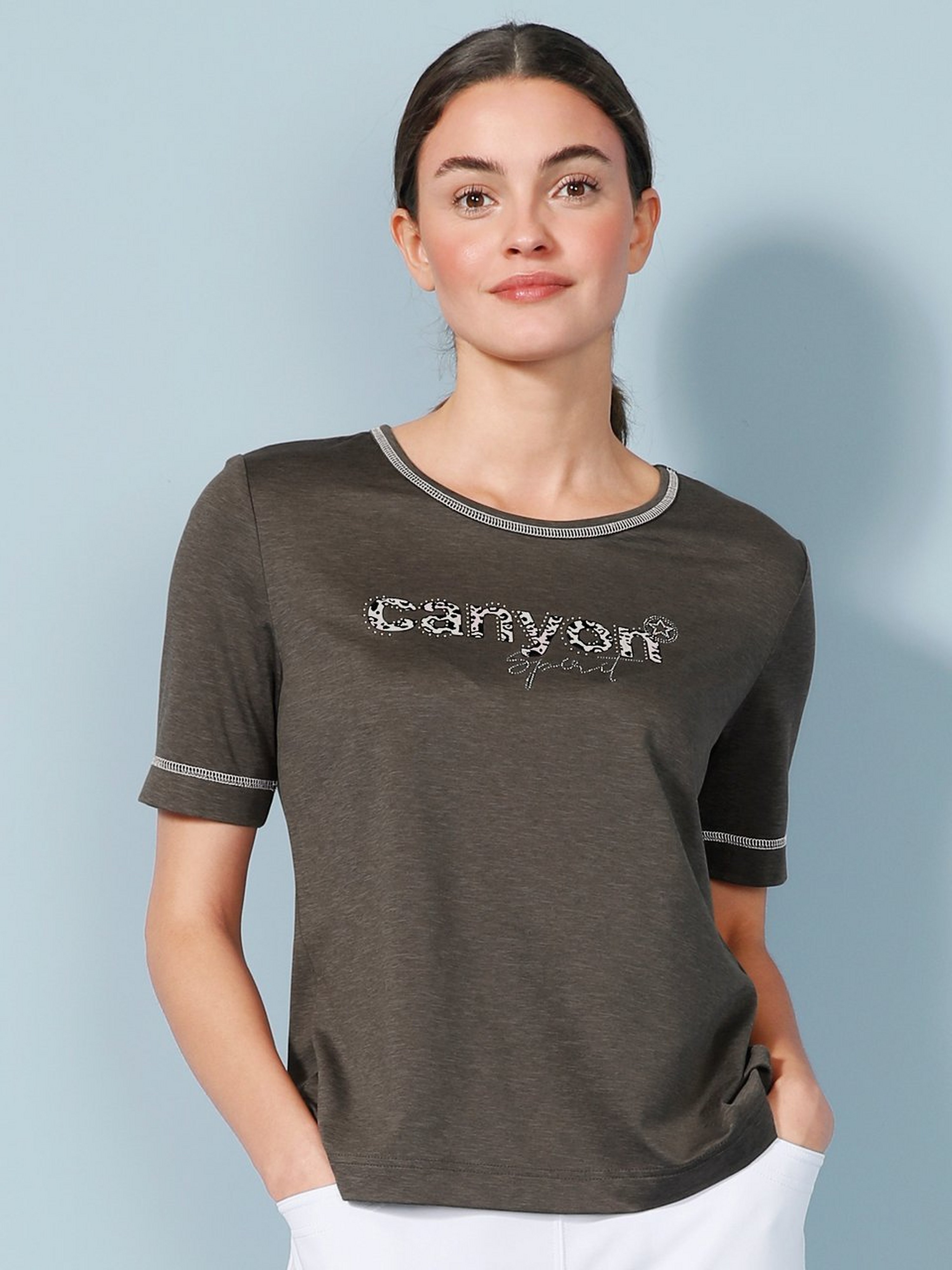 Rundhals-Shirt mit 1/2-Arm