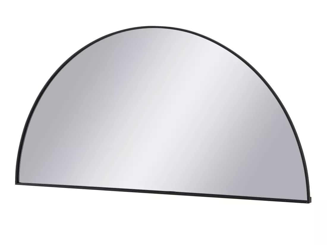 Miroir demi-cercle design en métal - L.50 x H.100 cm - Noir - GAVRA