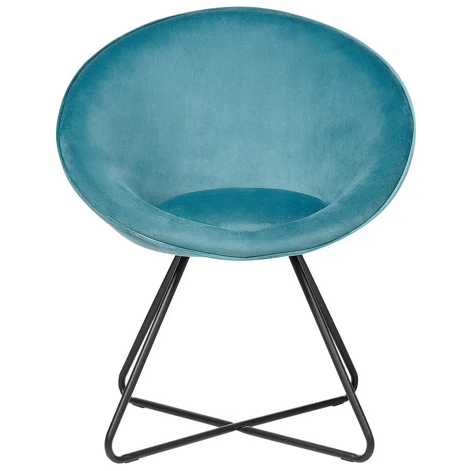 FLOBY II - Fauteuil - Lichtblauw - Fluweel