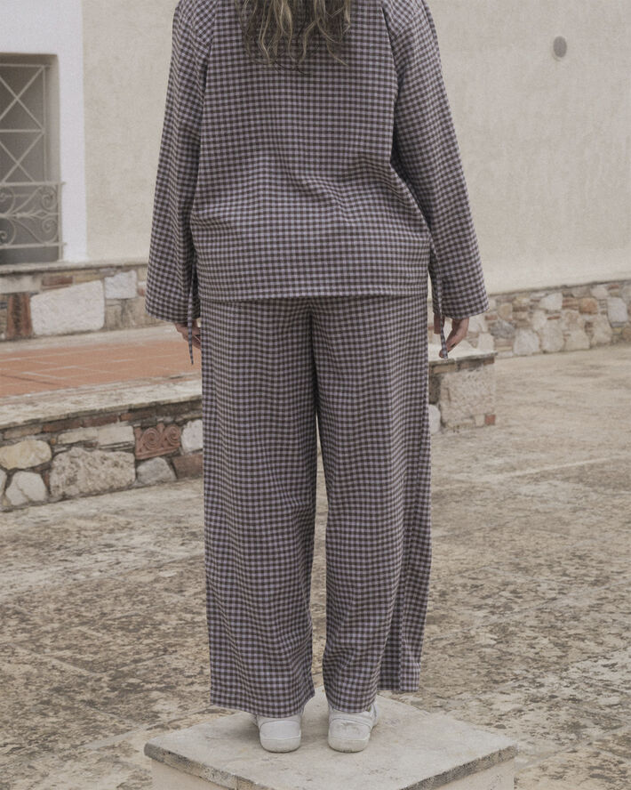 BASERANGE LIMBER PANTS Brown grey flannel