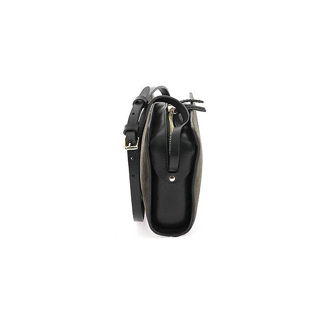 HERBERT FRERE SOEUR<br>Bolsa em couro camurça cru LE MINI BEA VELOURS