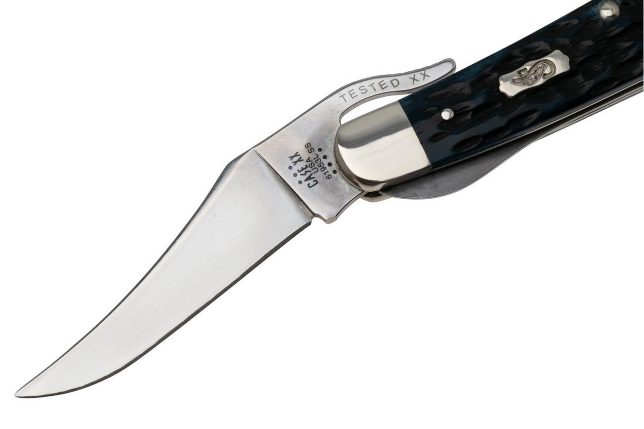 Case Russlock 51859 Pocket Worn Mediterranean Blue Bone, Peach Seed Jig 61963L SS zakmes