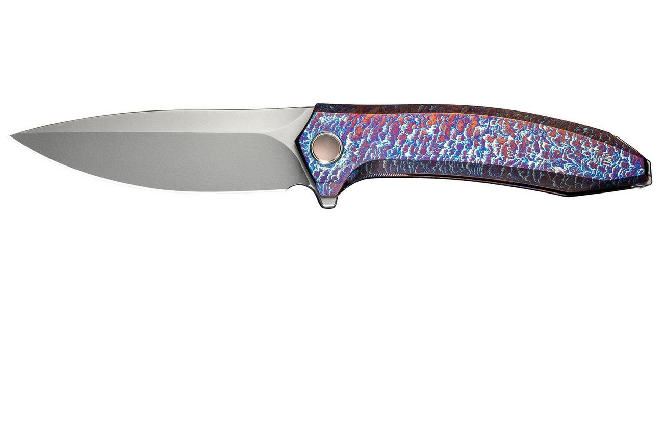WE Knife Acuminal WE23070-4 Bead Blasted Vanax, Flamed Titanium, zakmes
