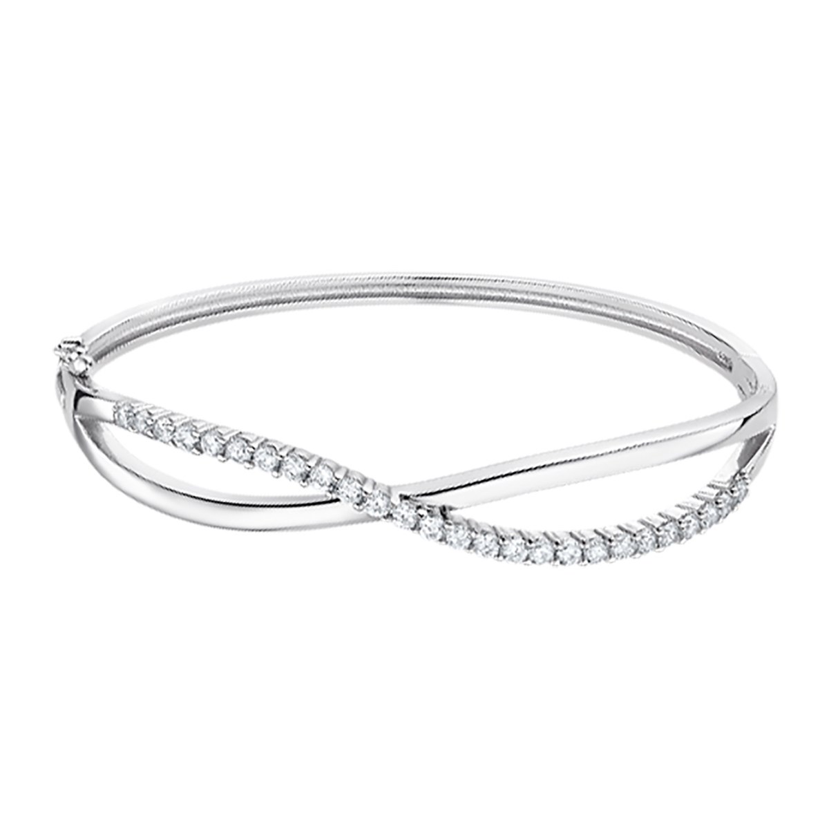 Bracelet jonc Lotus Silver infini pierres blanches