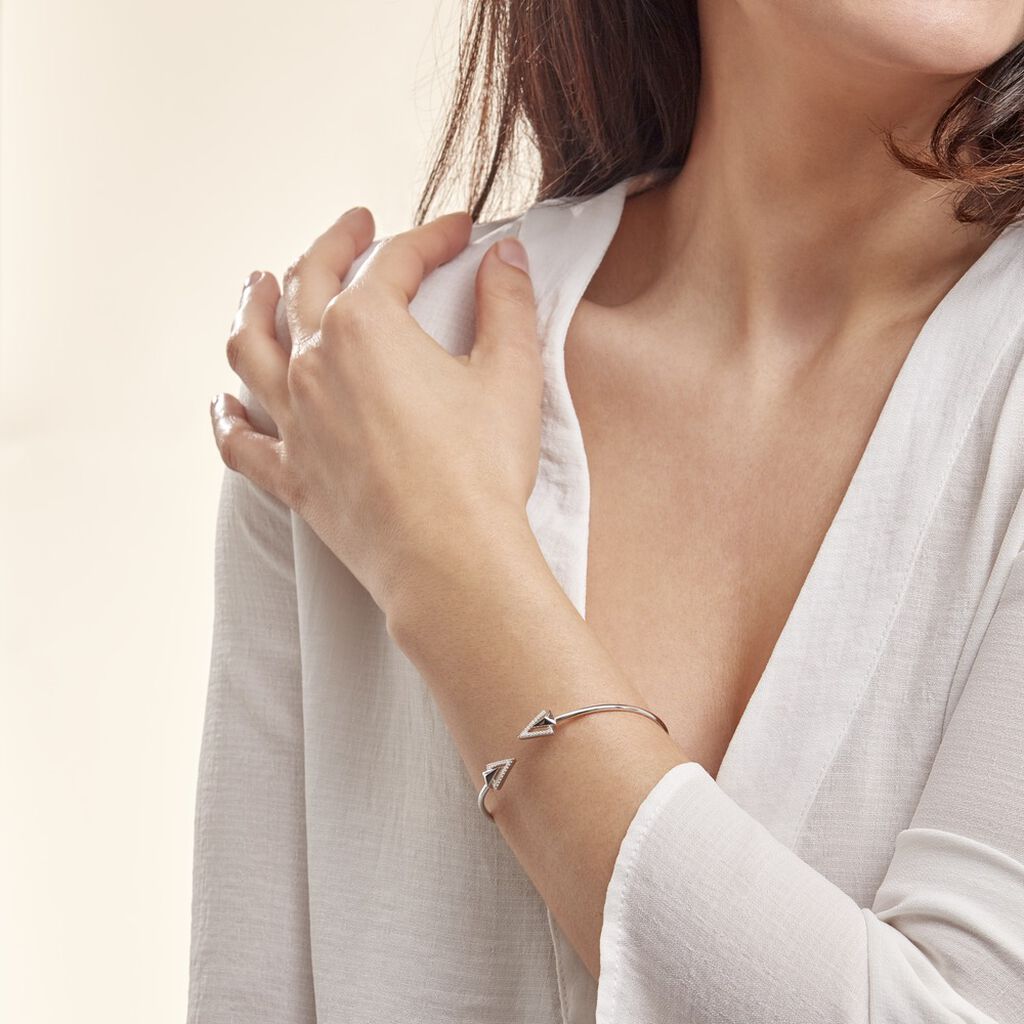 Bracelet Jonc Deva Argent Blanc Oxyde De Zirconium