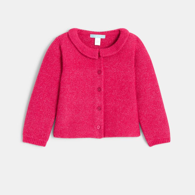 Gilet maille tricot irisée rose bébé fille Rose