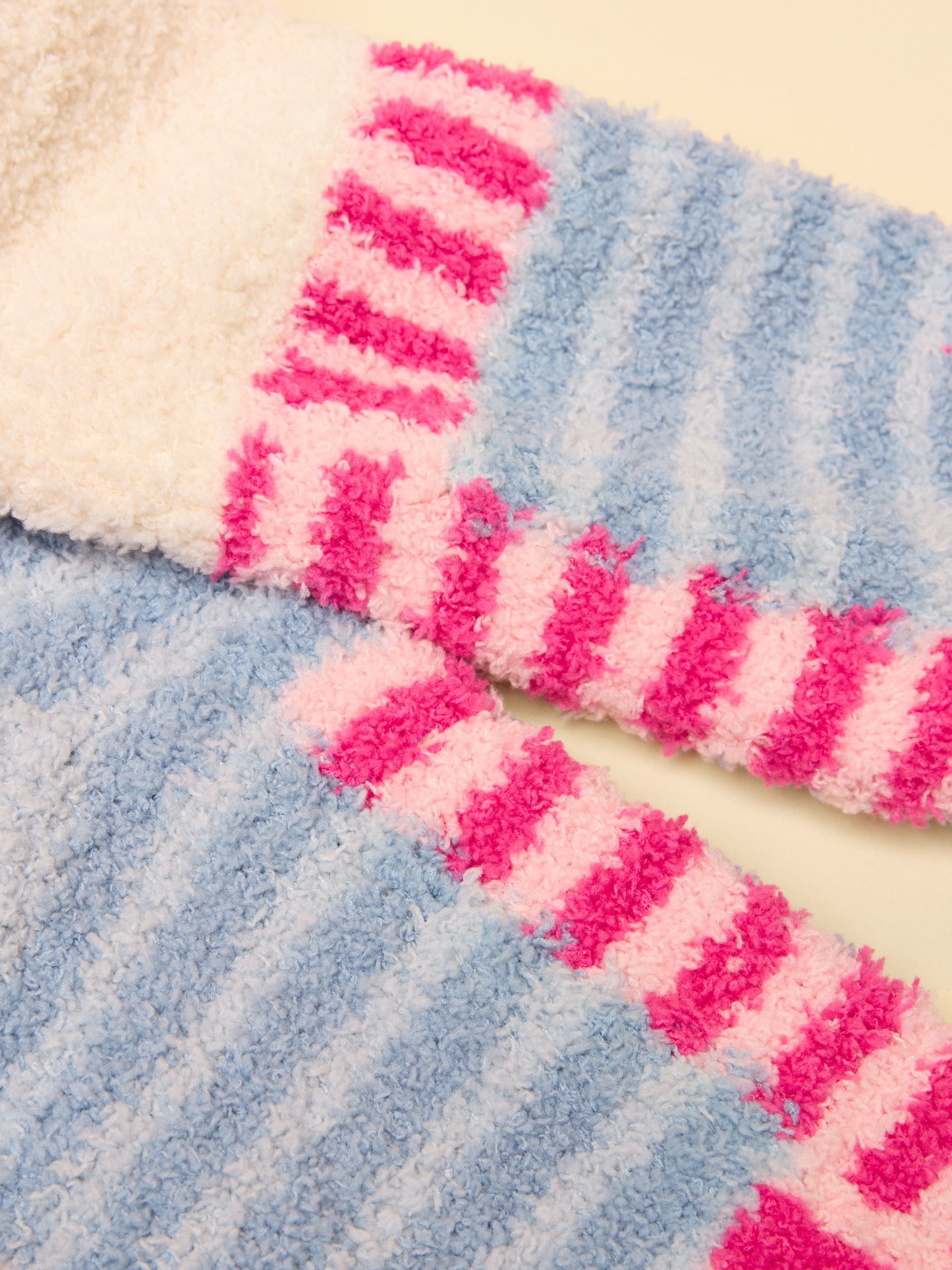 Blauw/roze kat - Joules Kids' wollige personage sokken