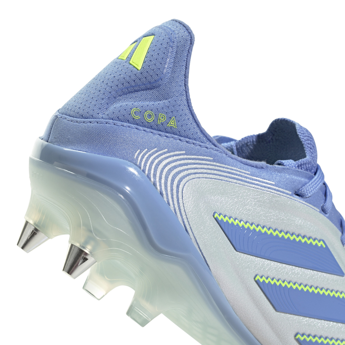 Adidas Copa Pure III Elite IJzeren-Nop Voetbalschoenen (SG) Blauw Grijs Neongeel
