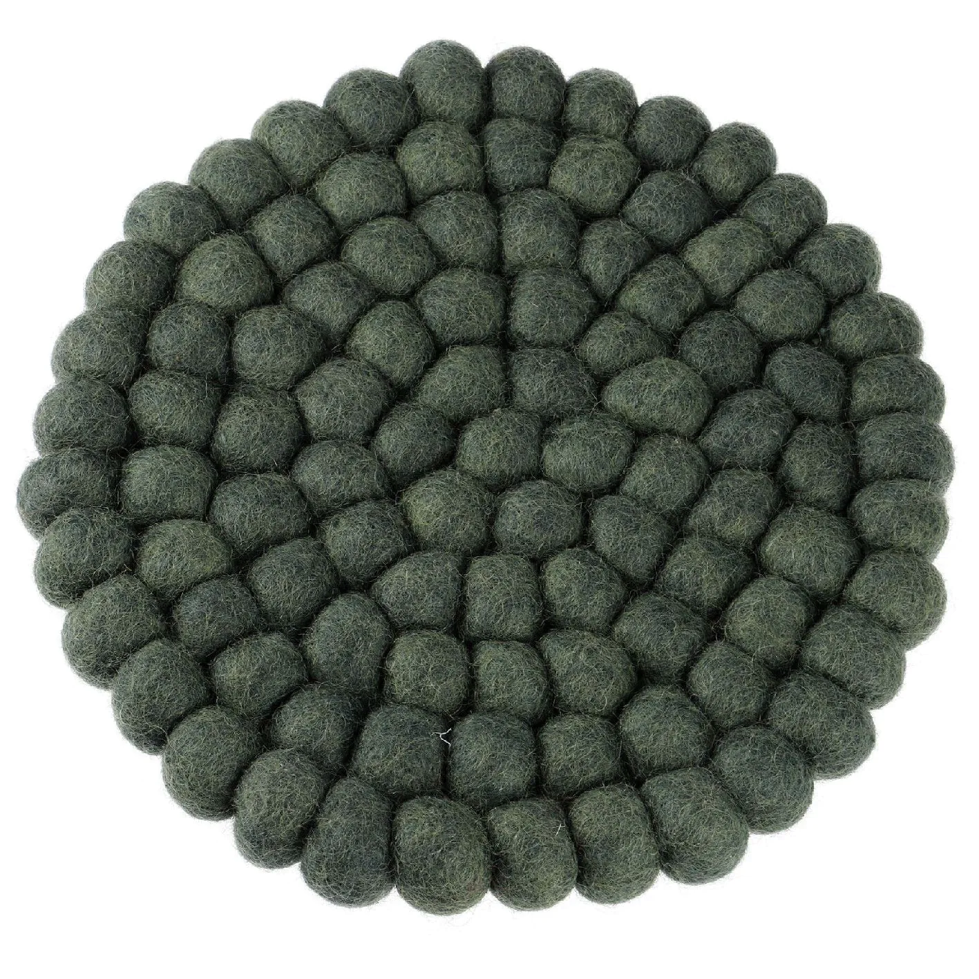 Untersetzer Filzkugeln, dunkelgrün, 20 cm
