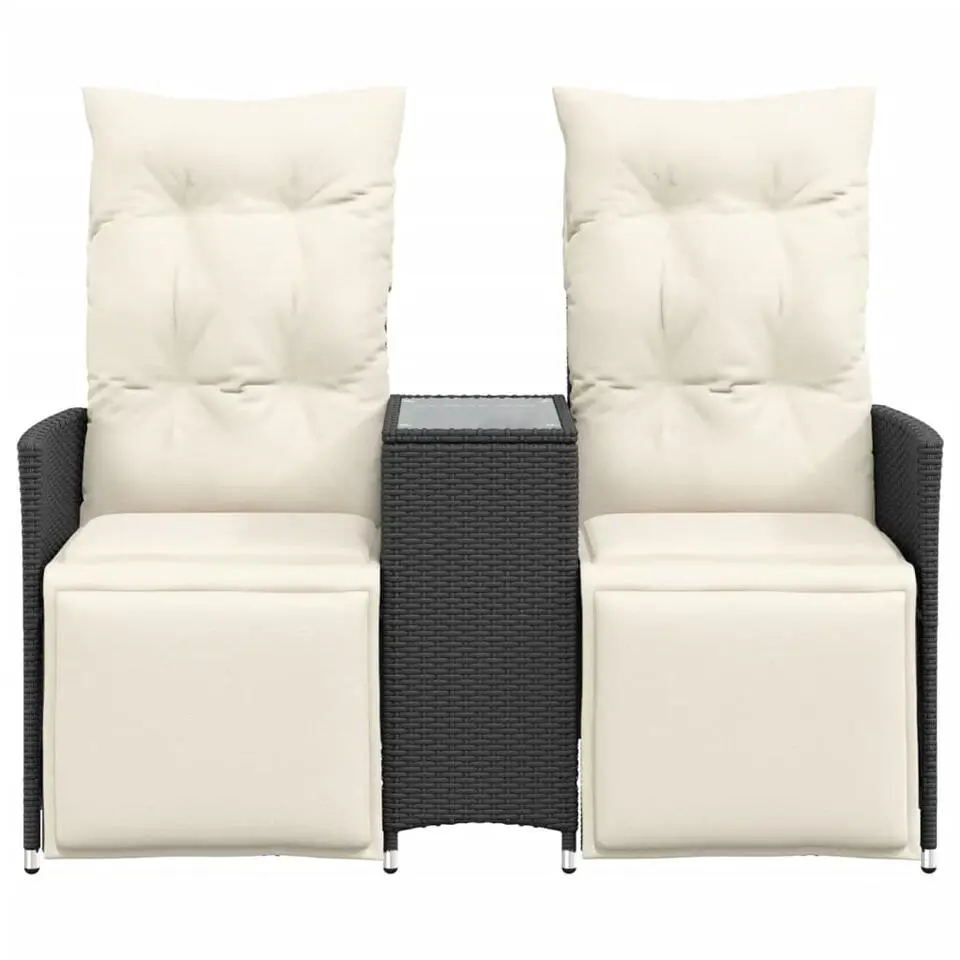 vidaXL - Tuinbank - Zwart - Poly rattan