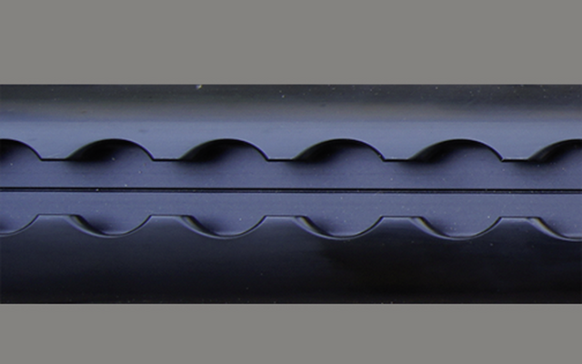 Alu-Zurrschiene halbrund (2000 x 50 x 11,5 mm) eloxiert schwarz C35