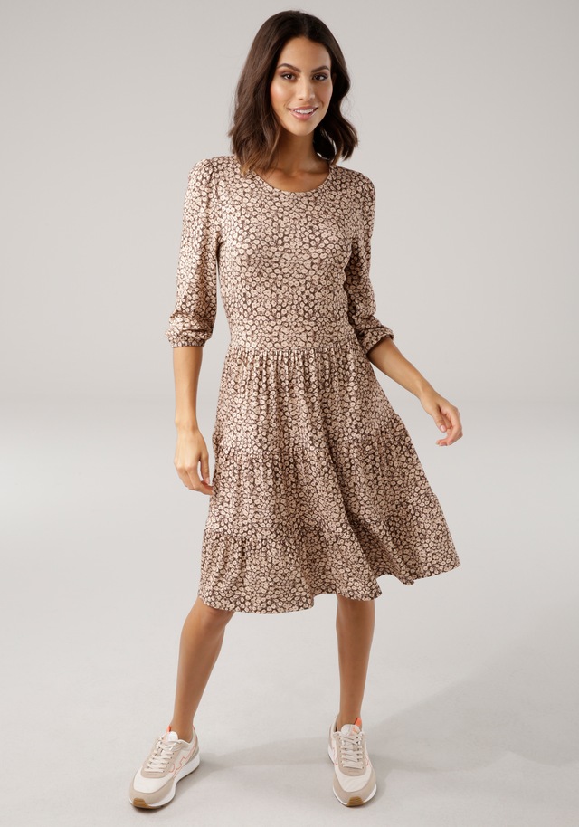 Laura Scott Jerseykleid festliche Anlässe,  taillierte Passform,  mit Volant-Kleidersaum