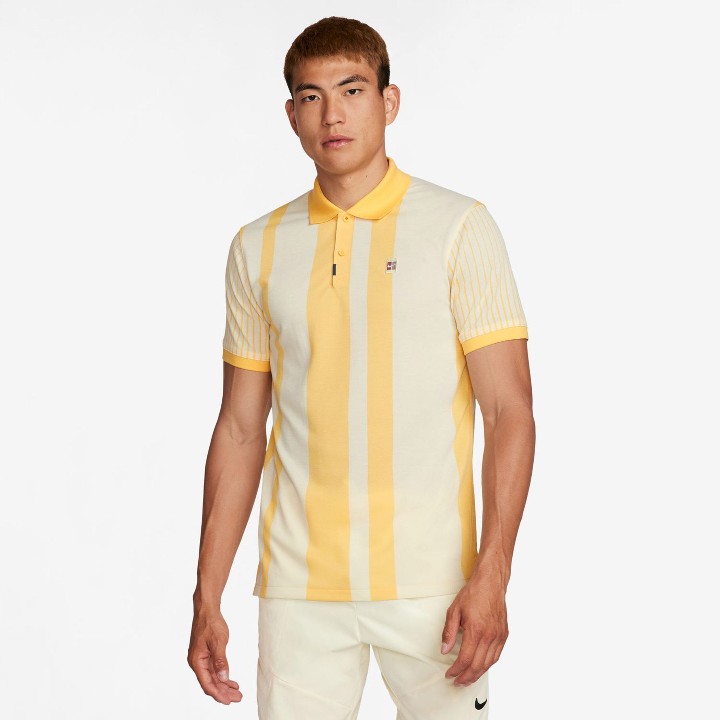 Nike Dri-Fit Heritage Polo Hommes - Jaune Doré, Crème