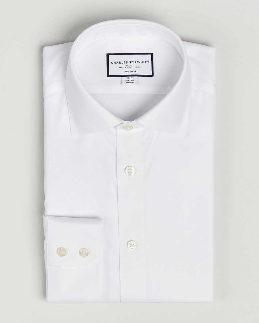 Charles Tyrwhitt Slim Fit Non Iron Cotton Twill Shirt White