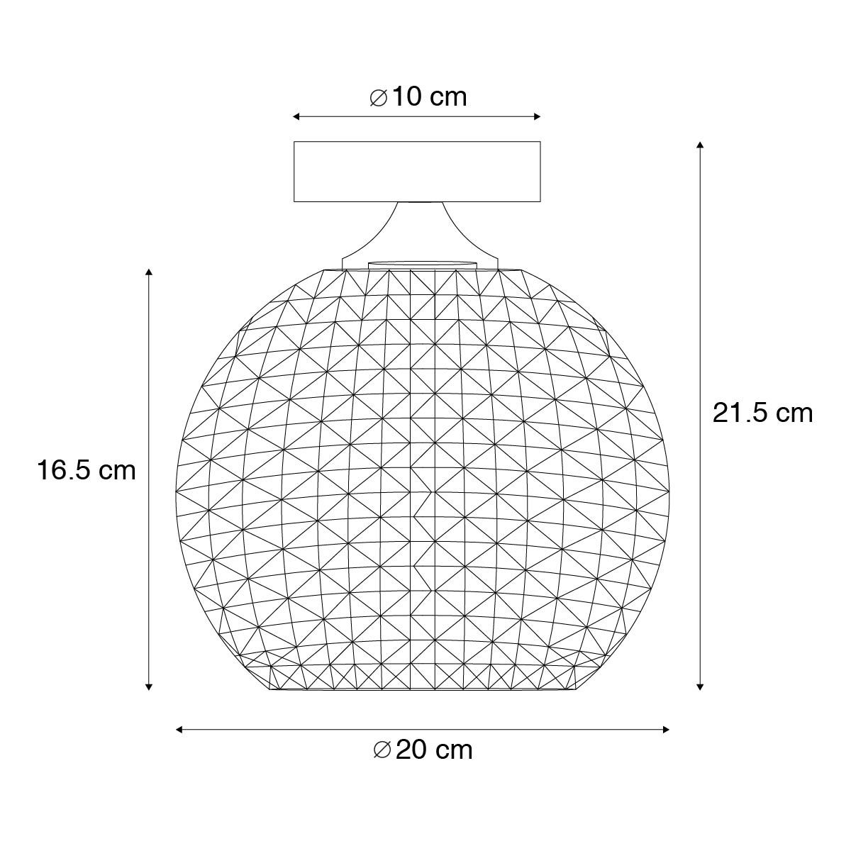 Smart Art Deco plafondlamp messing incl. Wifi A60 - Sphere