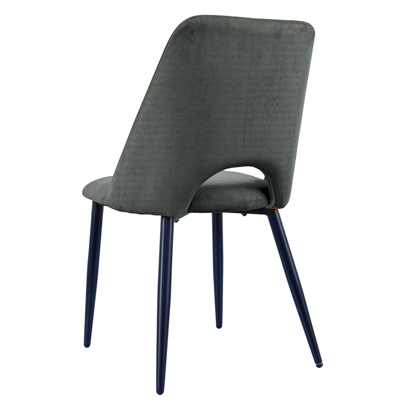 Chaise tissu cotelé 'Abby' gris foncé