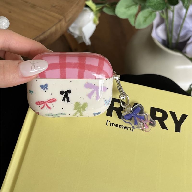 VanDi - Bow Plaid AirPods / Pro oortelefoonhoesje skin / charm / set