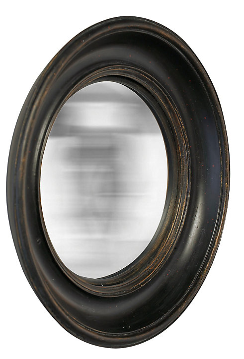 Miroir vintage rond Convexe Ø26cm noir Emde