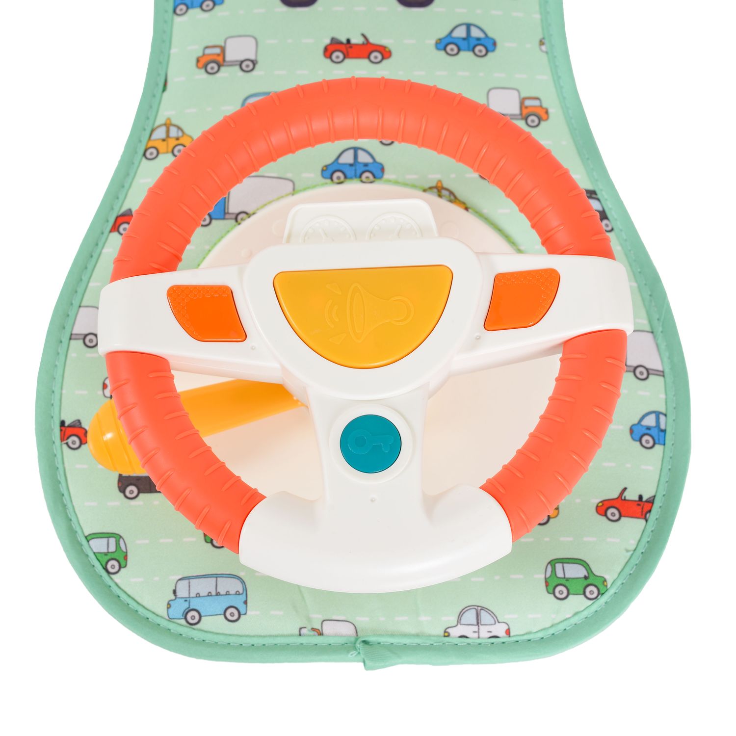 Moni Autospielzeug Kinderlenkrad HE0623 Lichter, Hupe, Autogeräusche, Spiegel grün