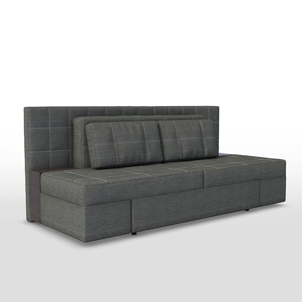 VICCO Schlafsofa mit Bettfunktion 235 x 105 cm Grau Dreisitzer Couch Taschenfederkern Schlafcouch