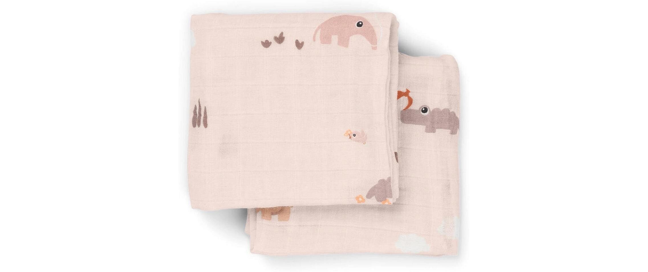 Mulltuch 2er Set Playground Rosa 65 cm x 65 cmMultifunktionale Spucktücher