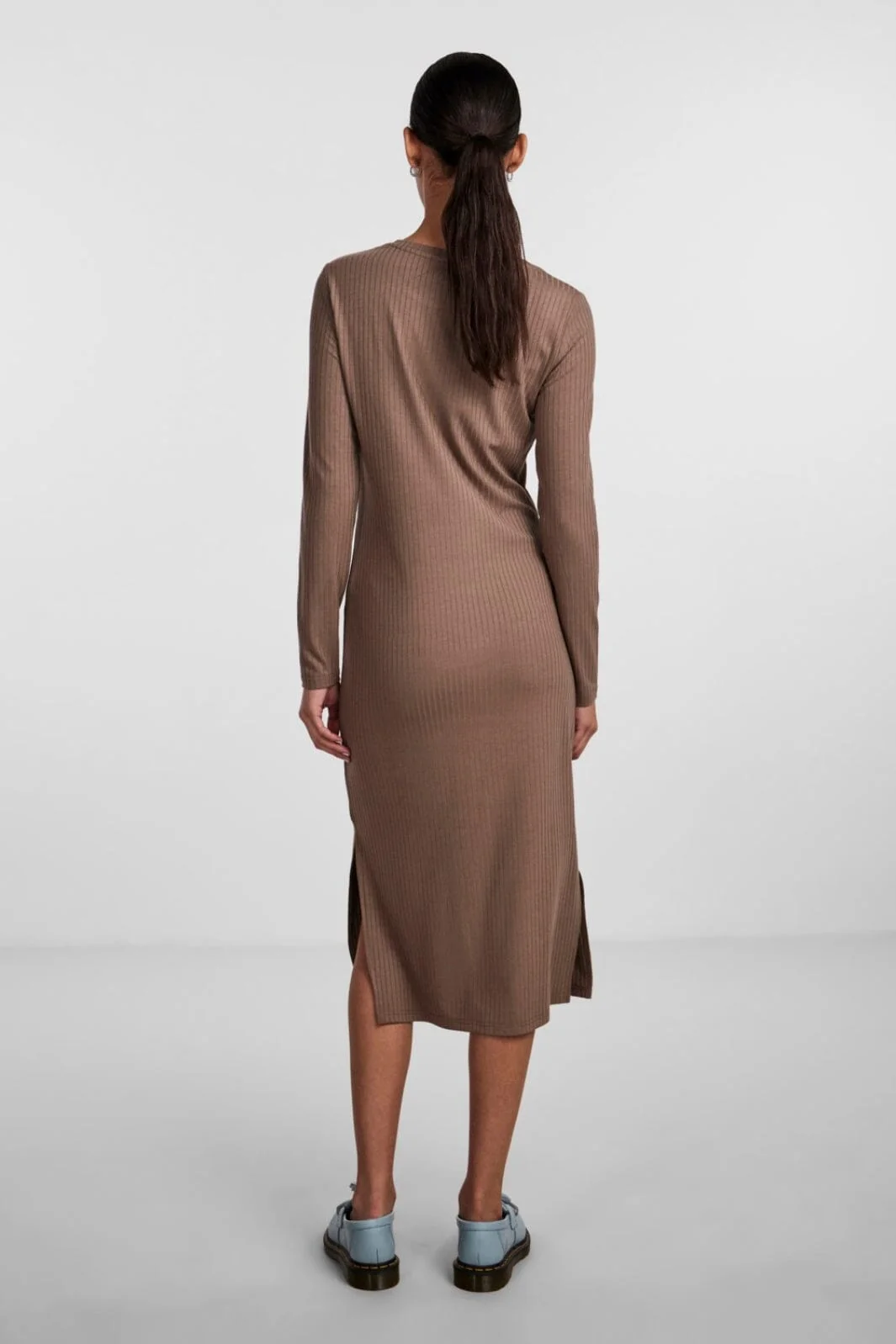 Pieces PcKylie Ls O-Neck Midi Dress noos fossil