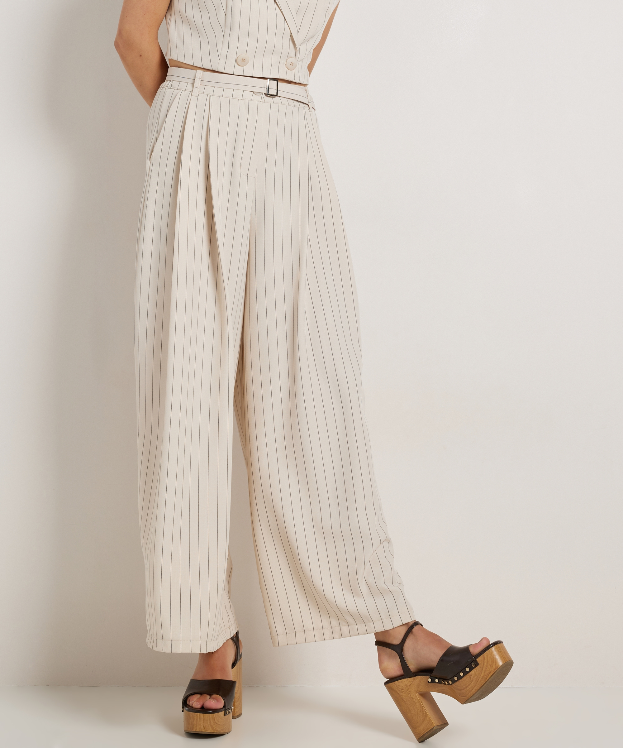 wide fit broek gestreept