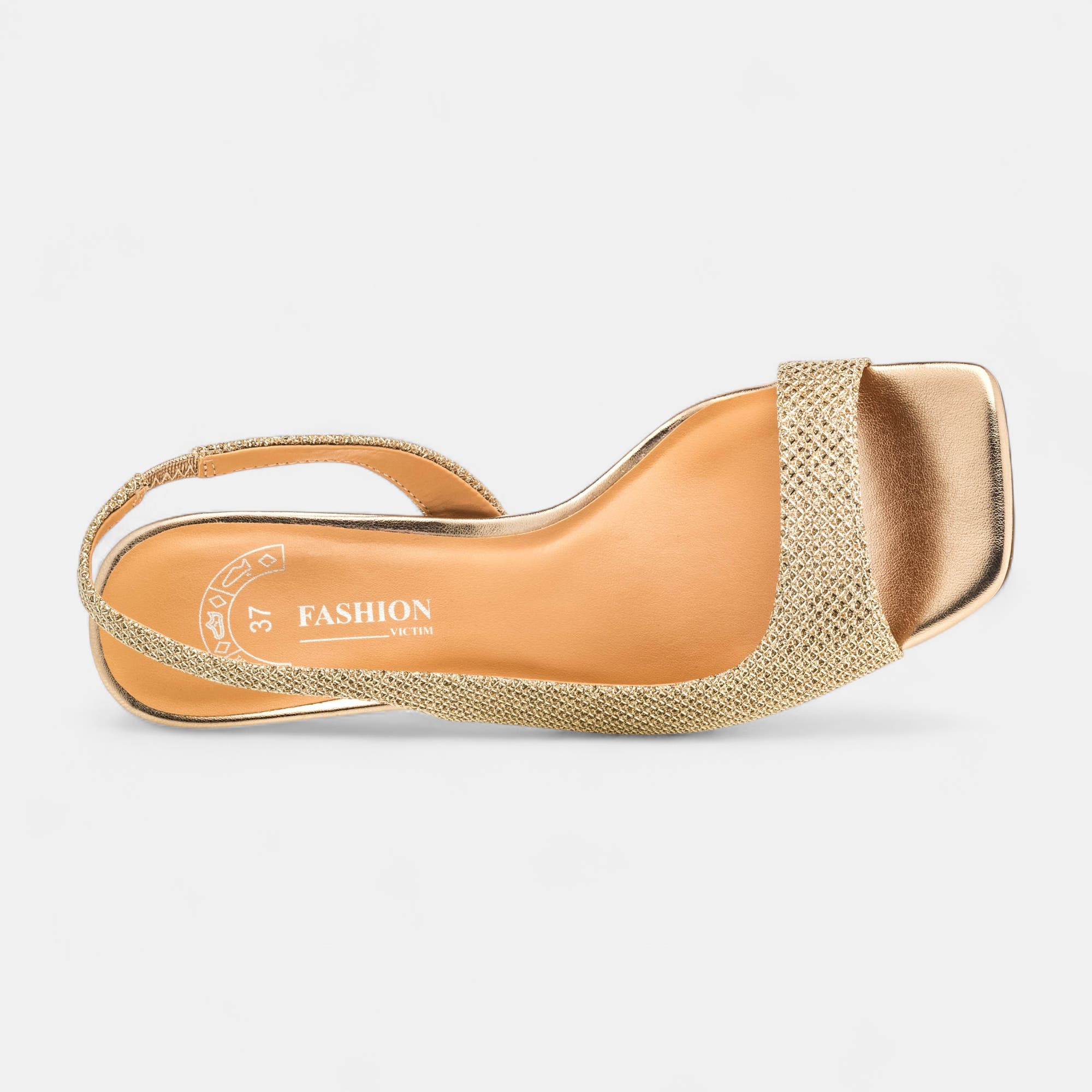 Nu-pieds à talon Femme or