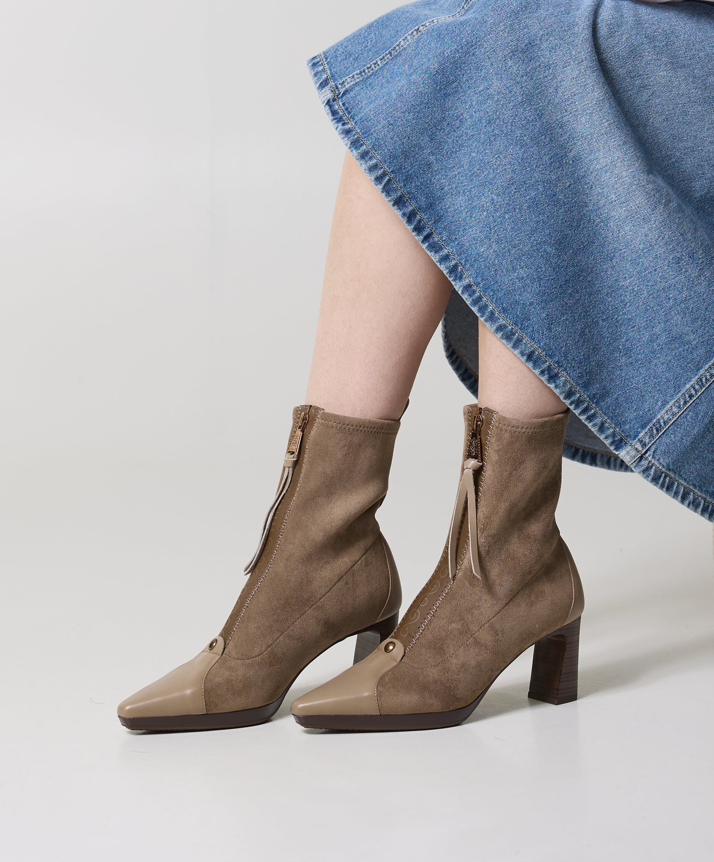 Hispanitas dames enkellaarzen beige