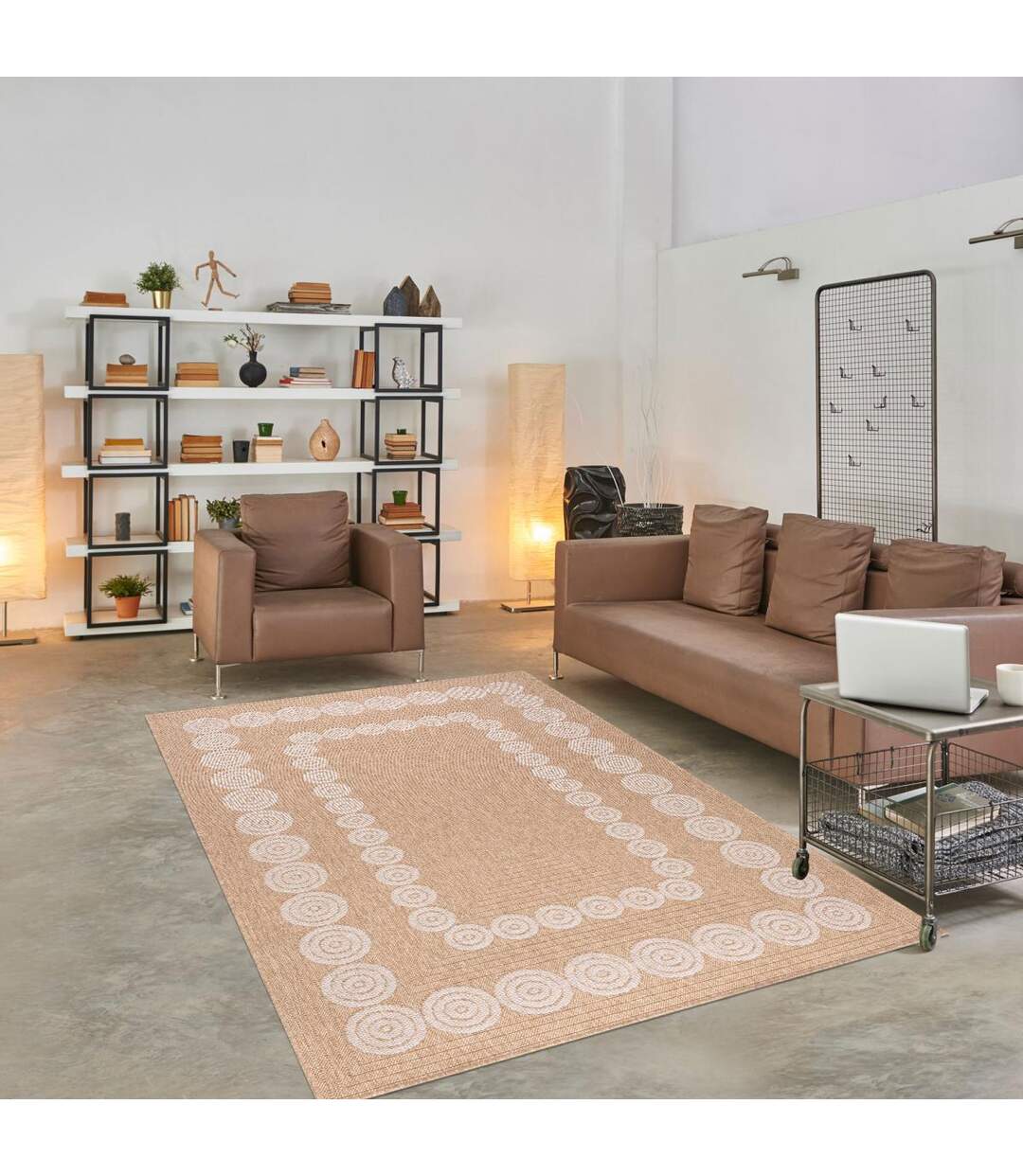 Tapis exterieur JUTE ART 8 en polypropylène doux et soyeux OEKO TEX