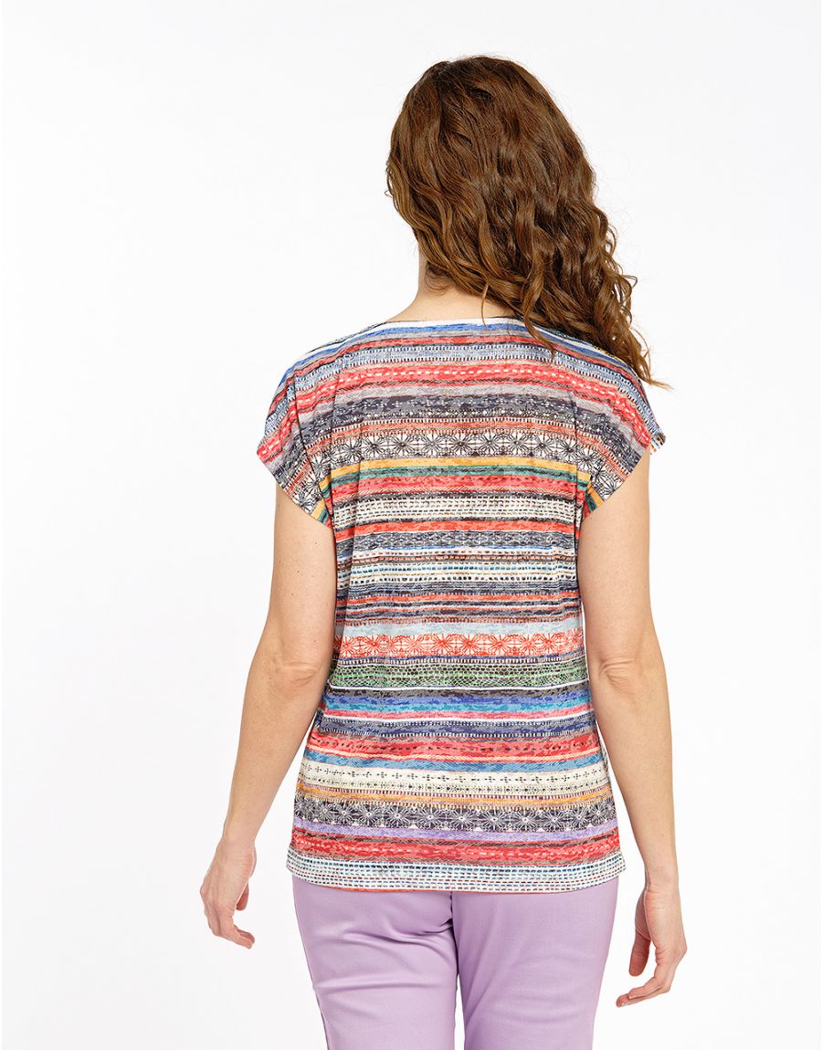 T-shirt rayé multicolore