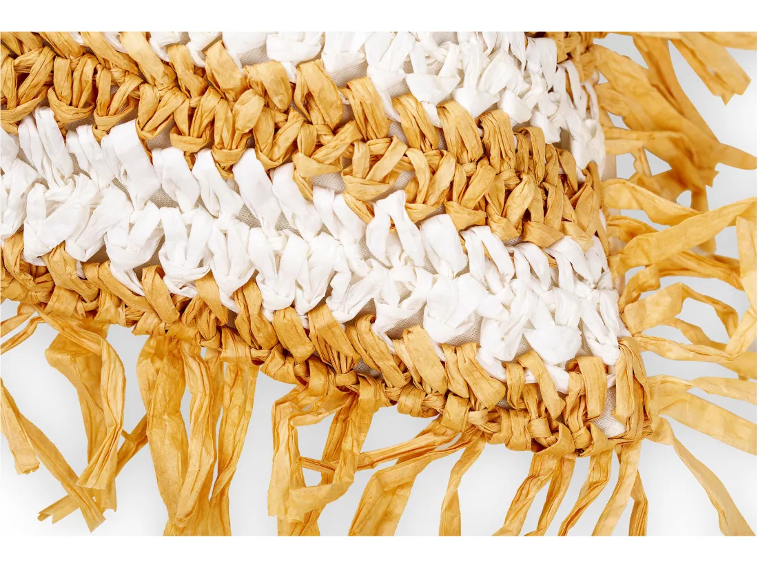 Coussin de style boho Bali - Housse et Rembourrage inclus - Carissa Crème