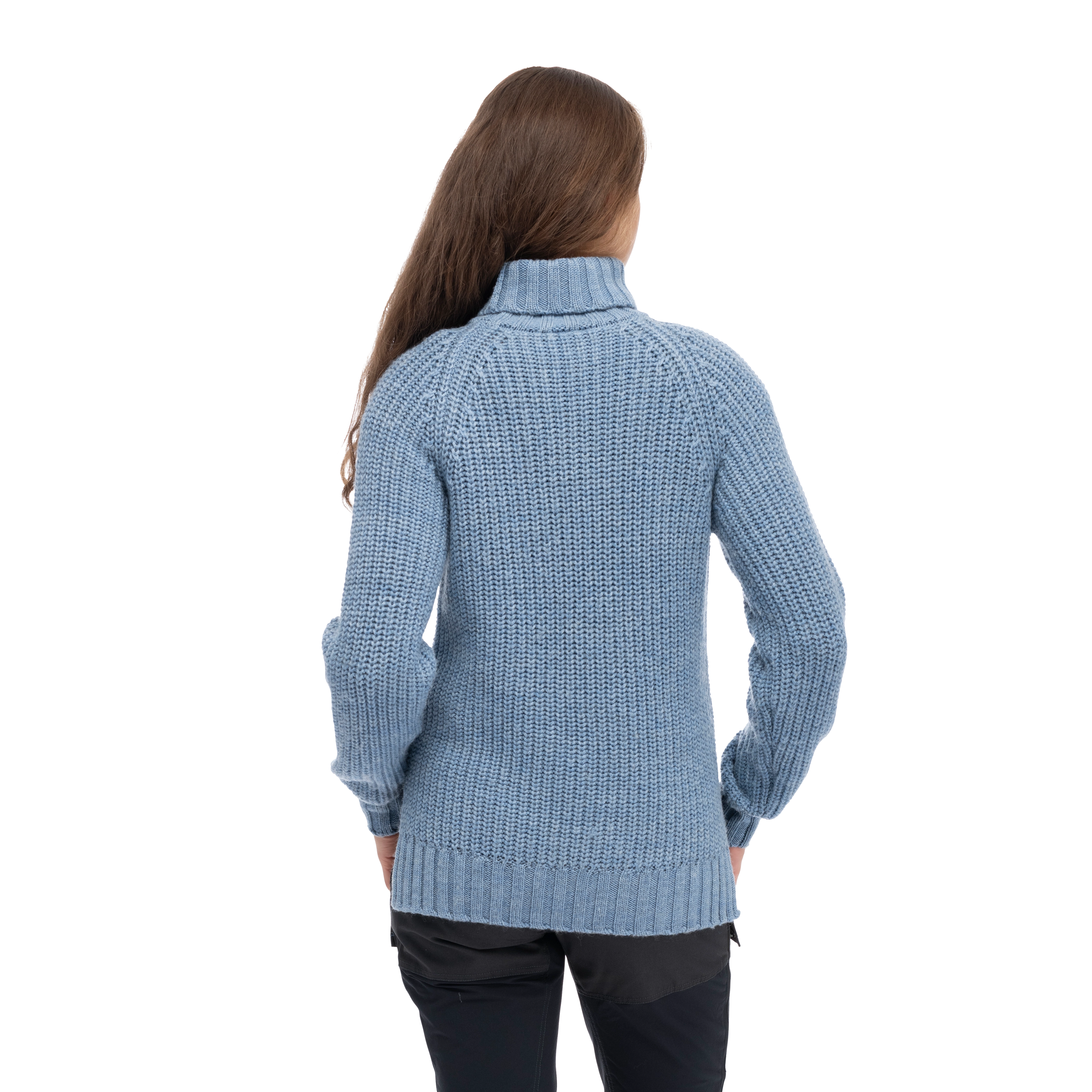 Nordmarka Merino High Neck Jumper Women Husky Blue