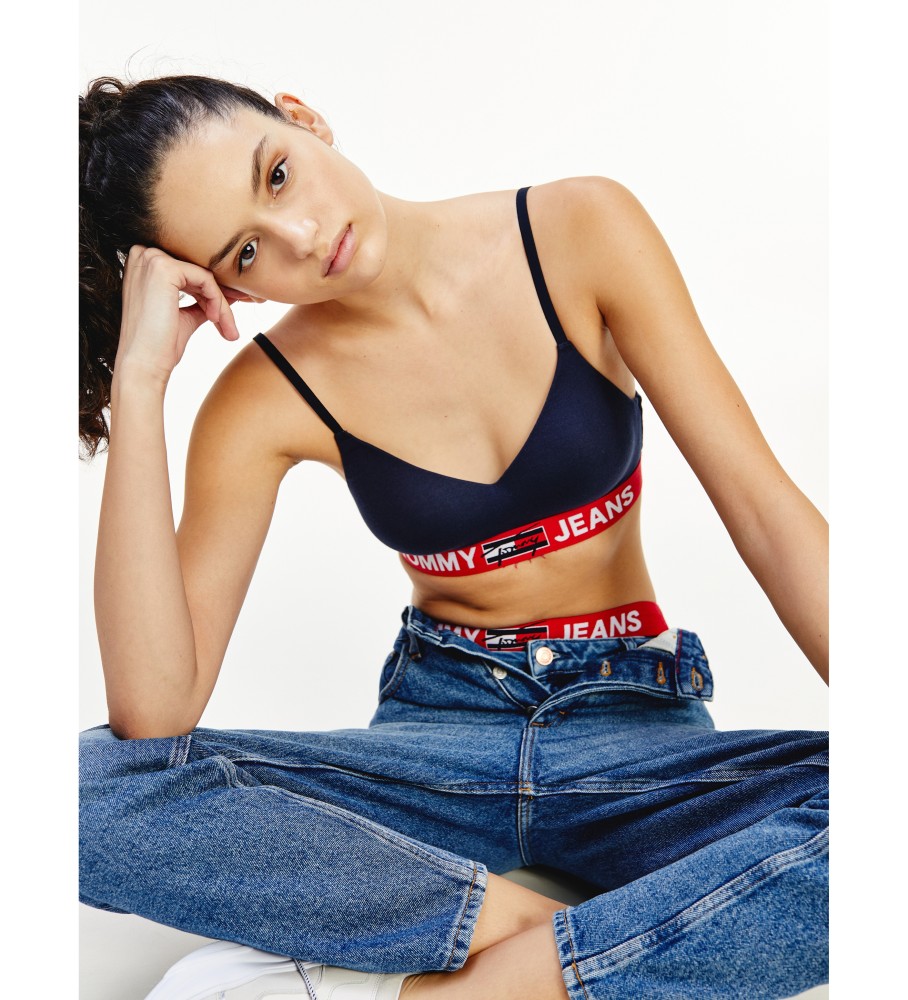 Sutiã tomara que caia acolchoado Tommy Hilfiger, azul marinho