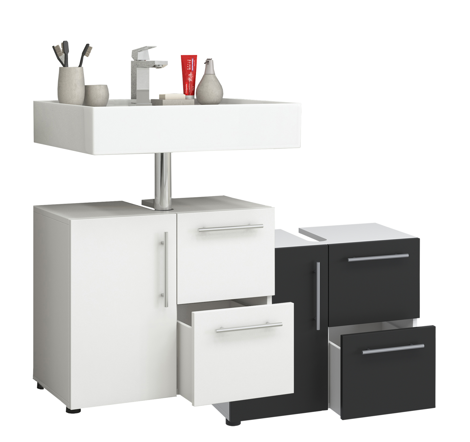 Badunterschrank FLANDU - weiß - 61 cm breit