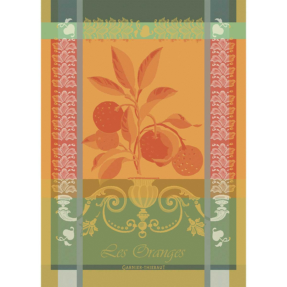 Torchon pur coton orange 56x77 Garnier Thiebaut